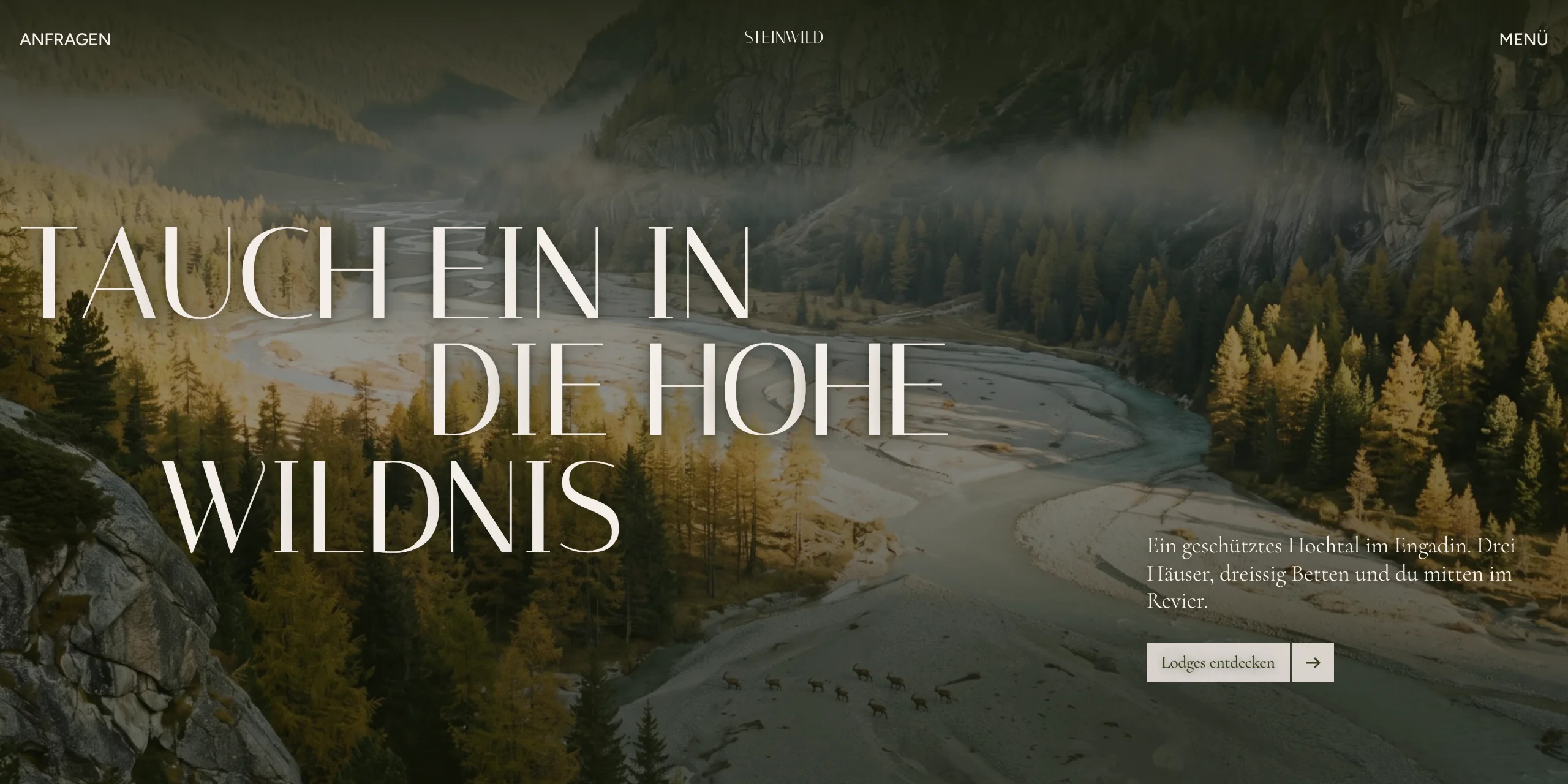 Website für das Reservat STEINWILD im Engadin